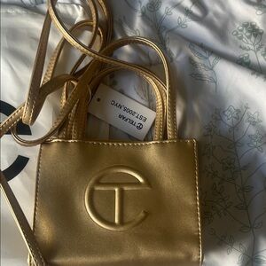 Telfar Gold Mini Bag
